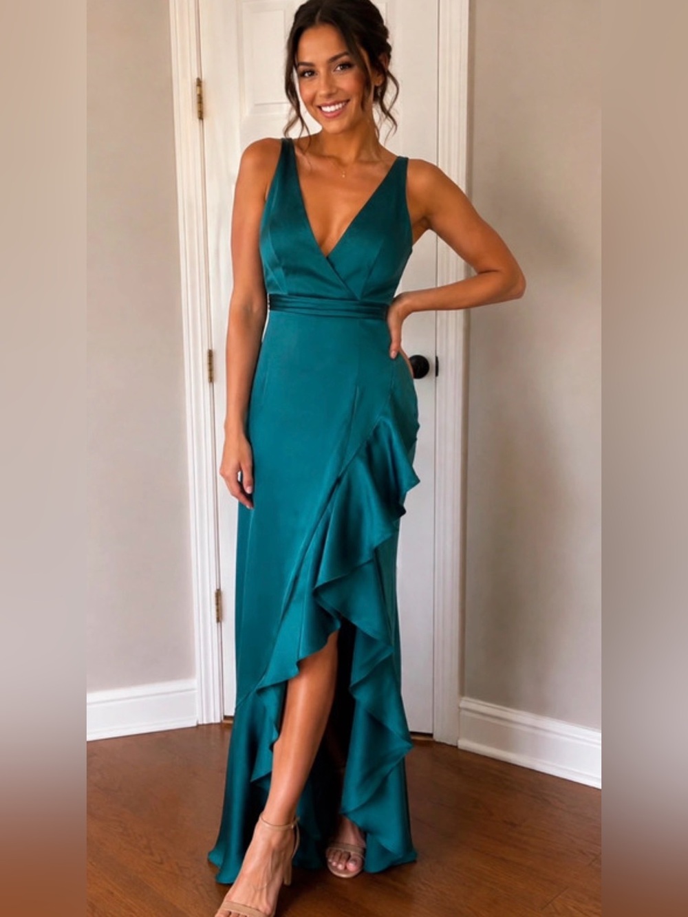 Aidan Mattox Blue Asymmetrical Gown for Weddings